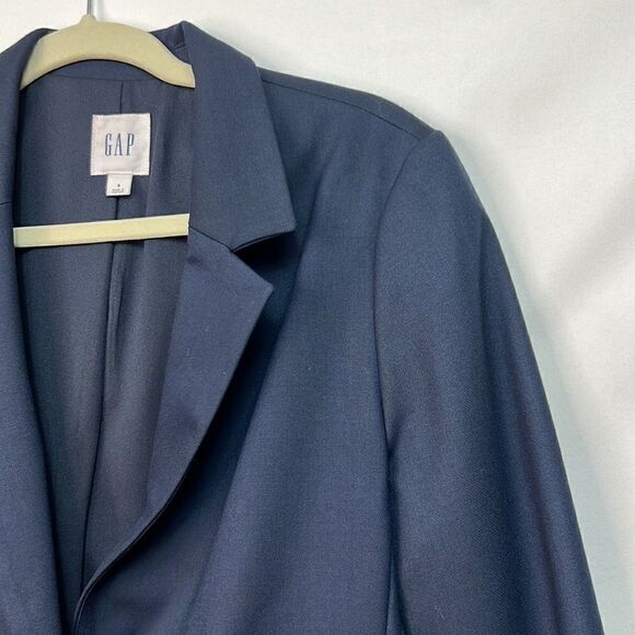 GAP Navy Blue single button blazer size 8 EUC - Picture 2 of 15